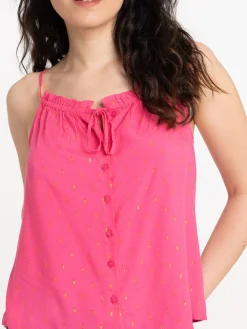 Top bretelles flamant rose femme