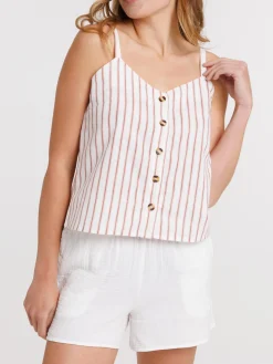 Top bretelles rayé femme