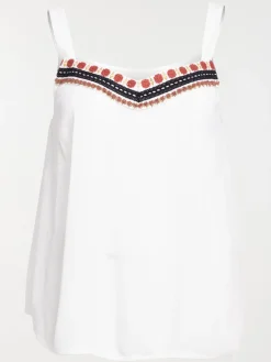 Top broderies grande taille femme