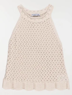 Top crochet crème grisée fille (XXS-M)