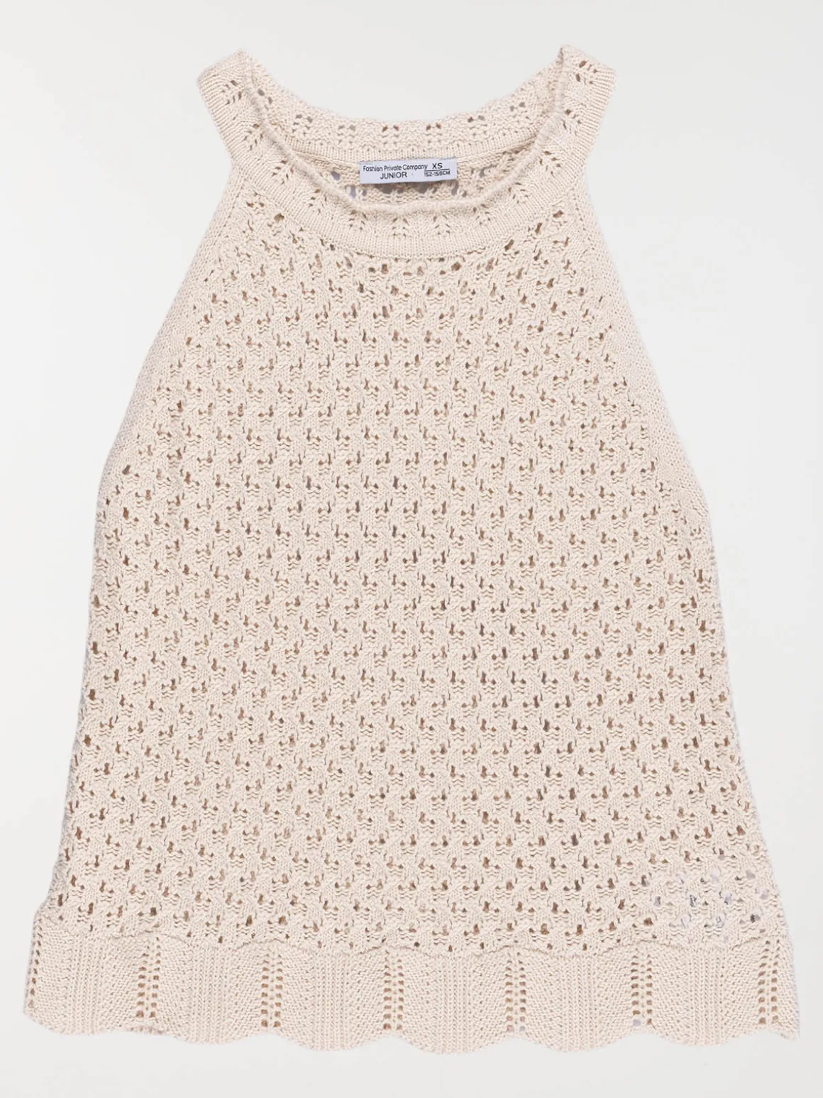 Top crochet crème grisée fille (XXS-M)