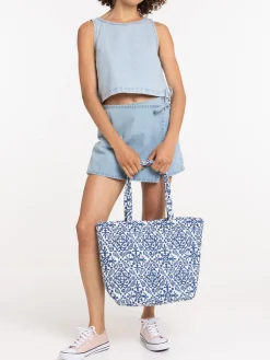 Top denim à bretelles femme