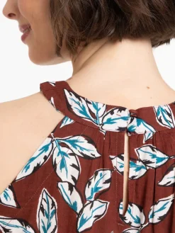 Top fleuri à bretelles femme