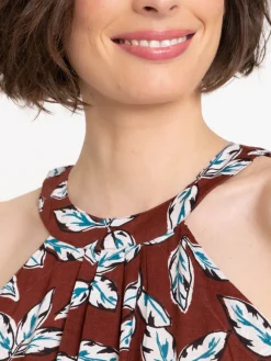 Top fleuri à bretelles femme
