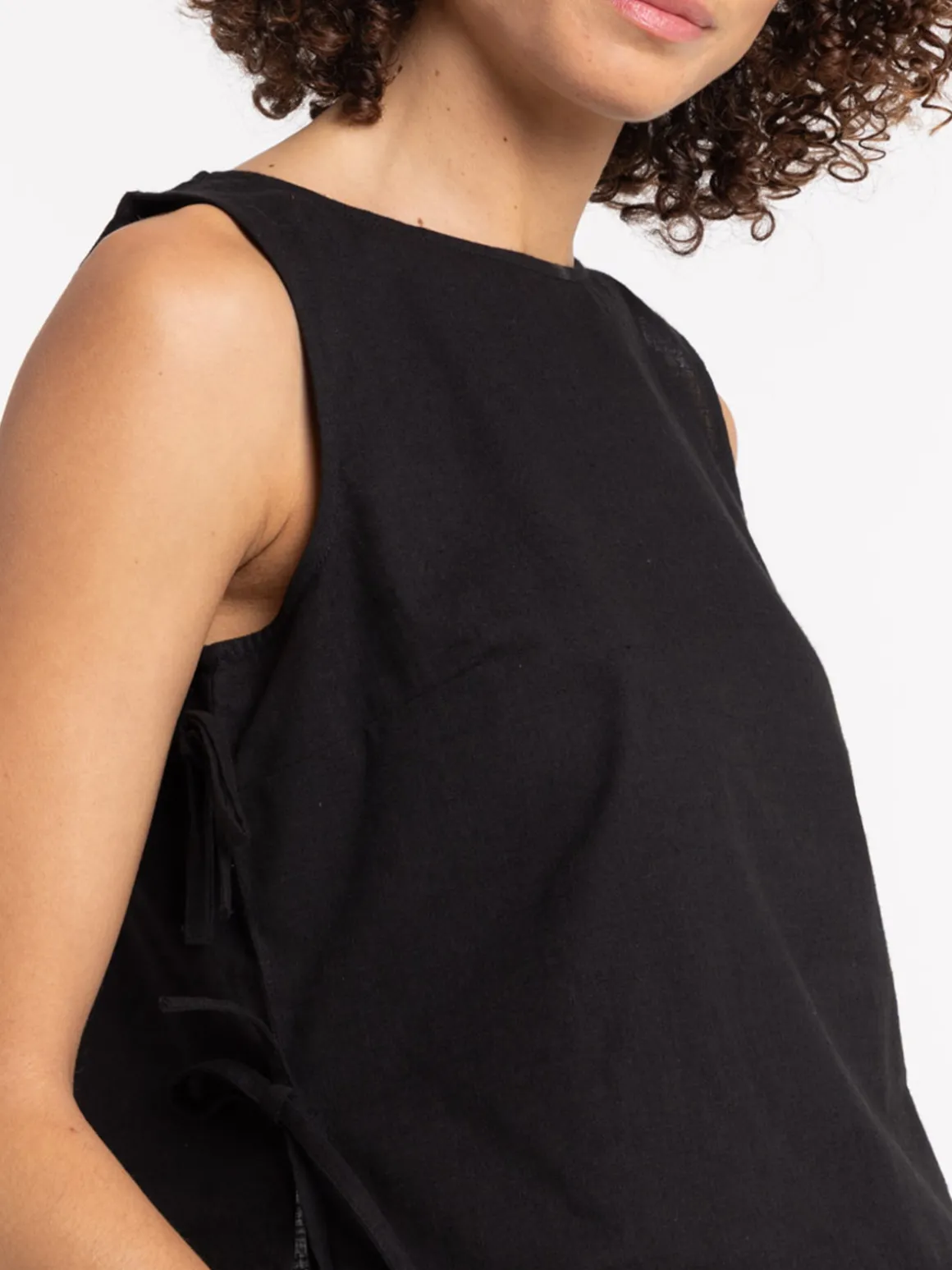 Top noué côté noir femme