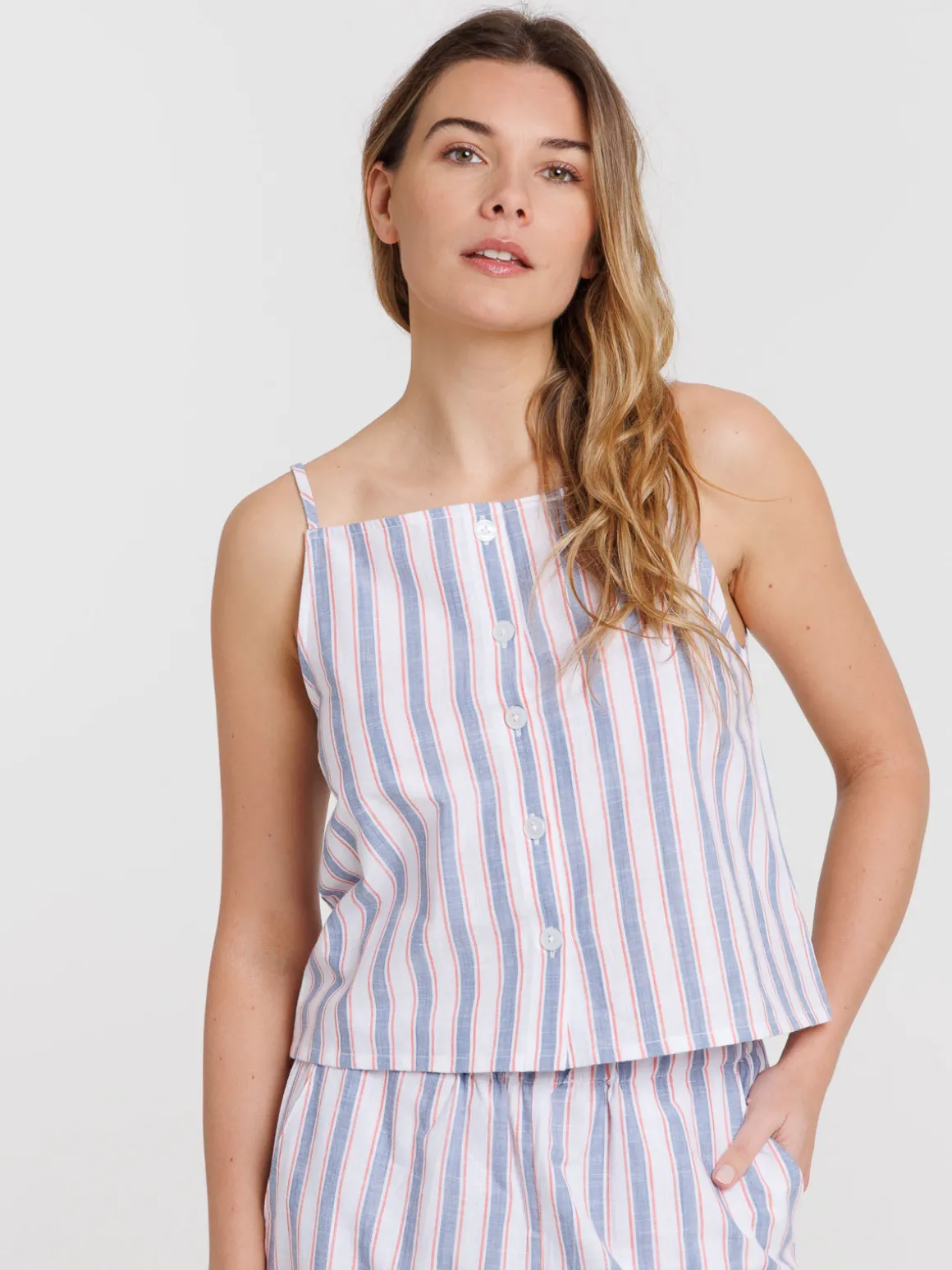 Top rayé bretelles femme