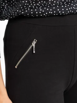 Tregging noir détails zippés femme