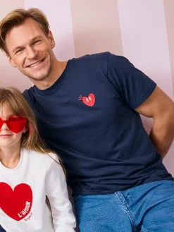 T-shirt 100% coton motif coeur homme