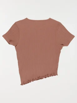 T-shirt asymétrique fille figue (XXS-M)
