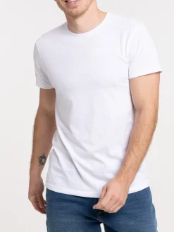 T-shirt basique col rond blanc homme