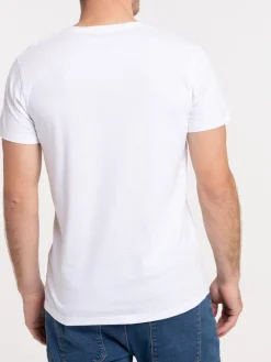 T-shirt basique col rond blanc homme