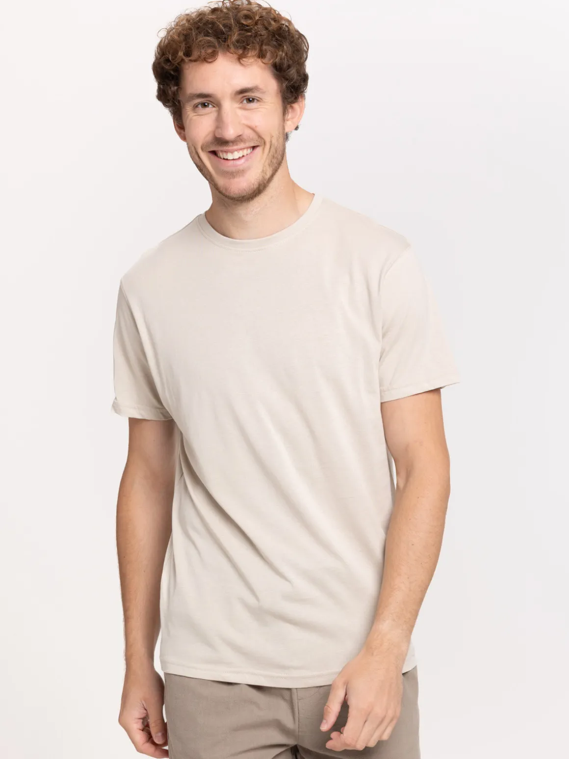T-shirt basique col rond blond homme