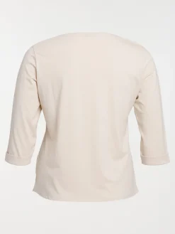 T-shirt beige rosé grande taille femme