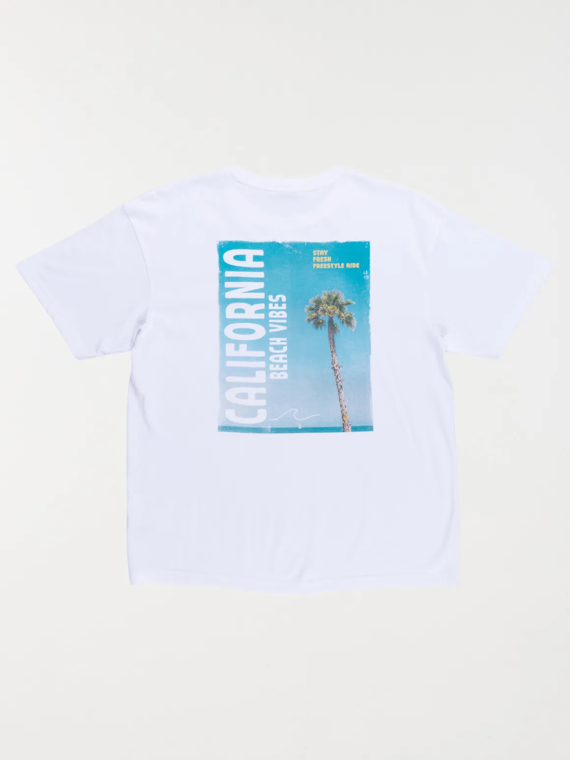 T-shirt blanc California garçon (XXS-M)