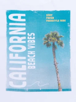 T-shirt blanc California garçon (XXS-M)