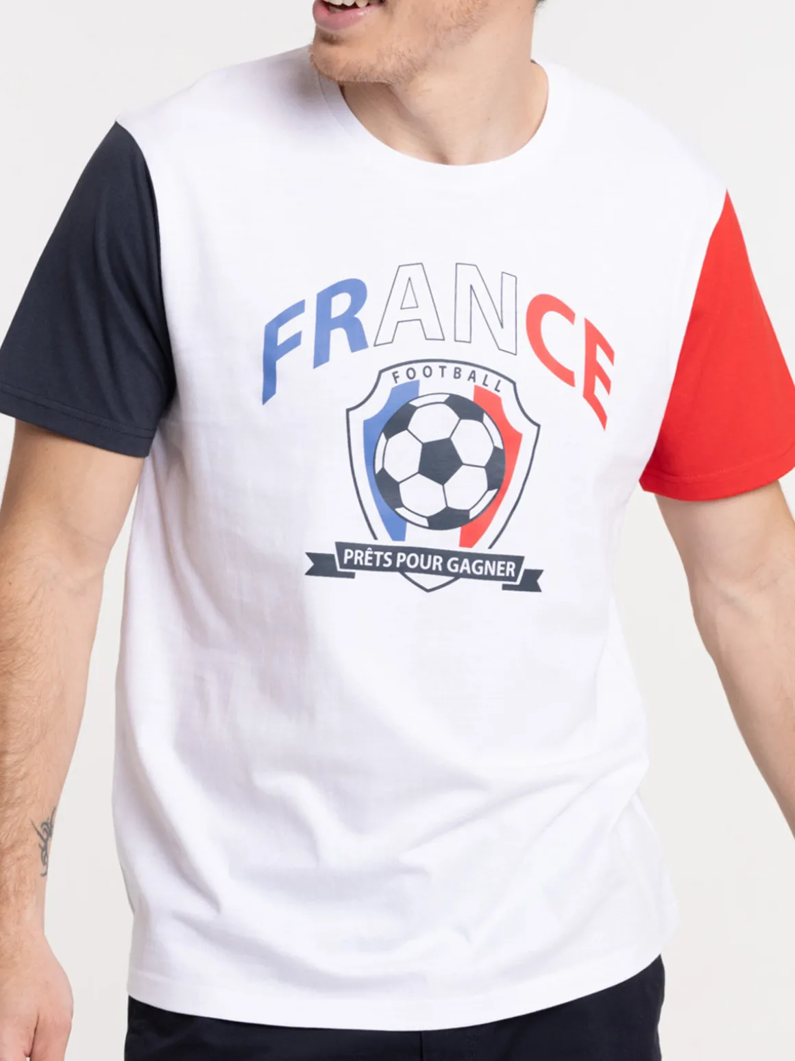 T-shirt blanc football homme