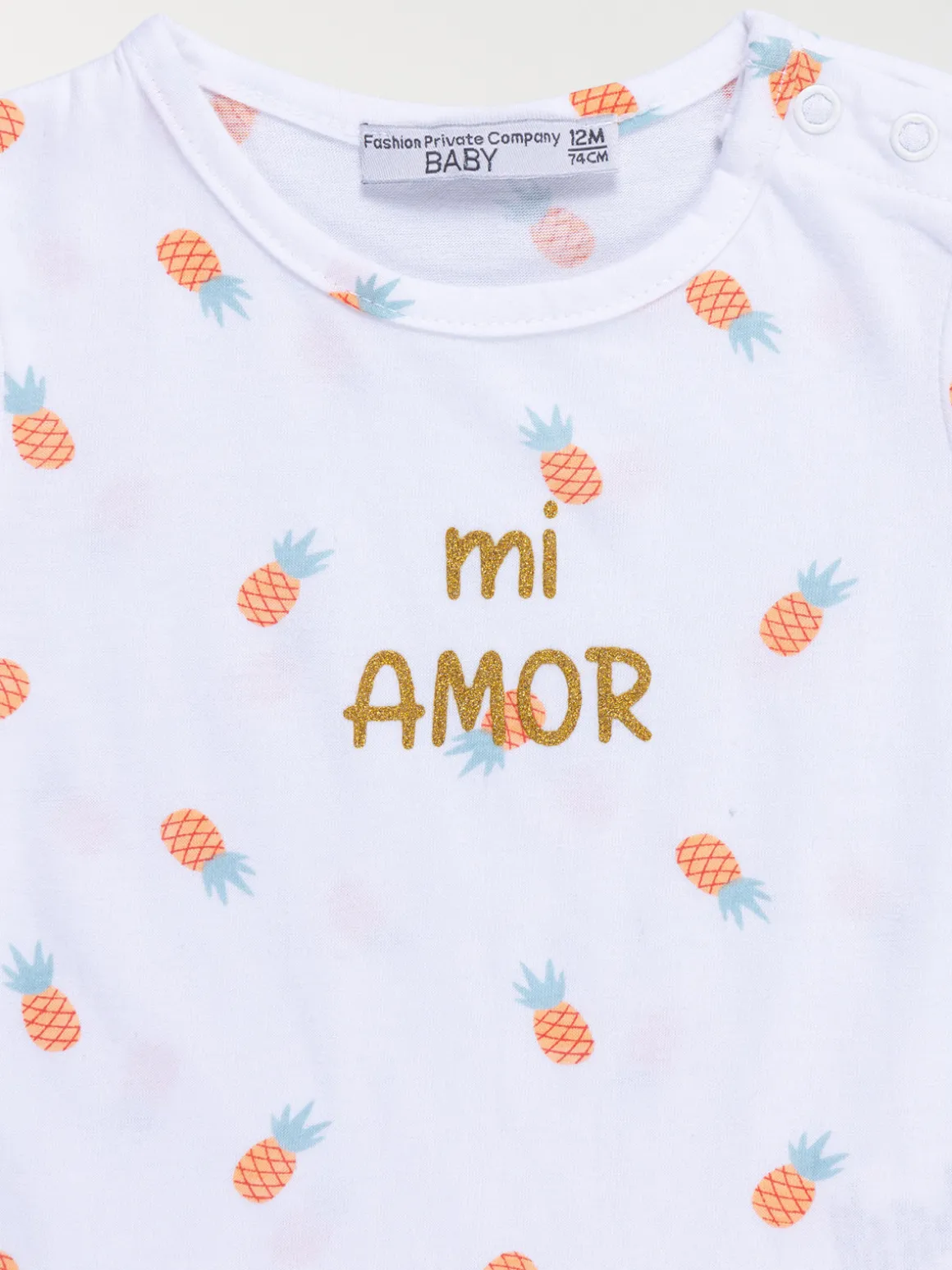T-shirt blanc Mi amor fille (3-36M)