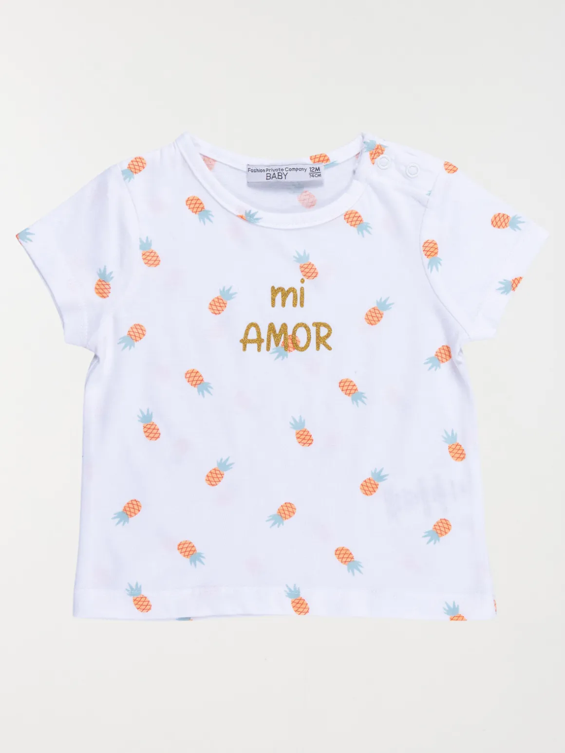 T-shirt blanc Mi amor fille (3-36M)