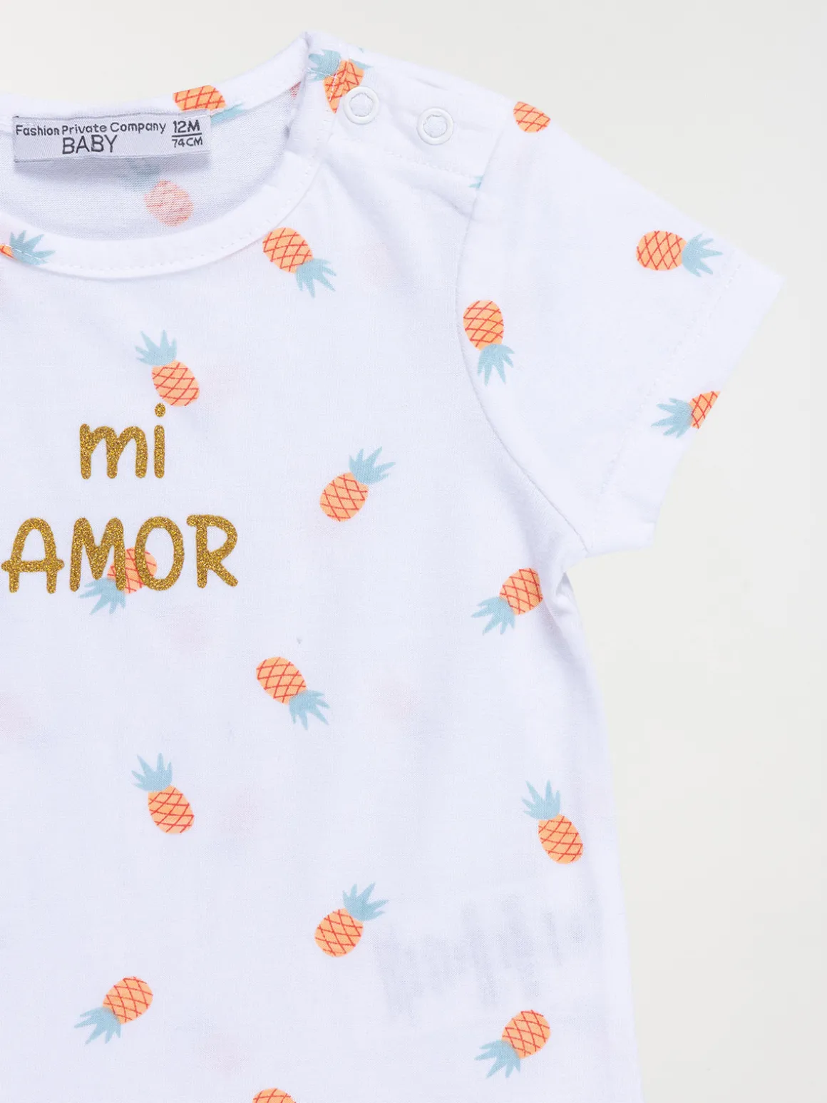 T-shirt blanc Mi amor fille (3-36M)