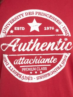 T-shirt bordeaux imprimé femme