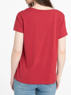 T-shirt bordeaux imprimé femme