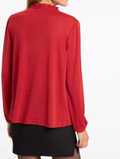 T-shirt bordeaux manches longues femme