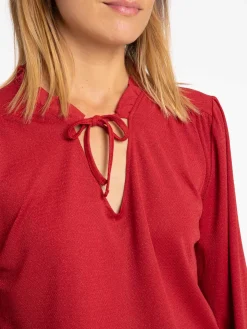 T-shirt bordeaux manches longues femme