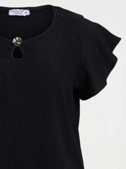 T-shirt bouton grande taille femme
