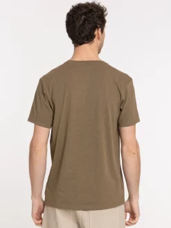 T-shirt boutonné col rond homme