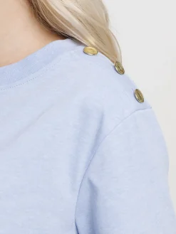 T-shirt boutons épaule gauche femme