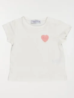 T-shirt coeur en crochet fille (3-36M)