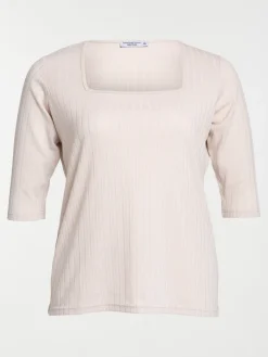 T-shirt col carré grande taille femme