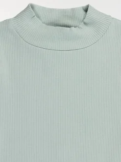 T-shirt col montant côtelé fille (3-12A)