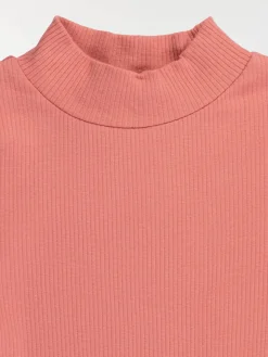 T-shirt col montant côtelé fille (3-12A)