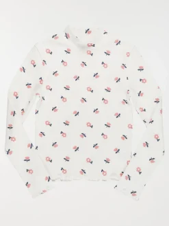 T-shirt col montant fleuri fille (3-12A)