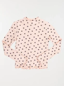 T-shirt col montant fleuri fille (3-12A)