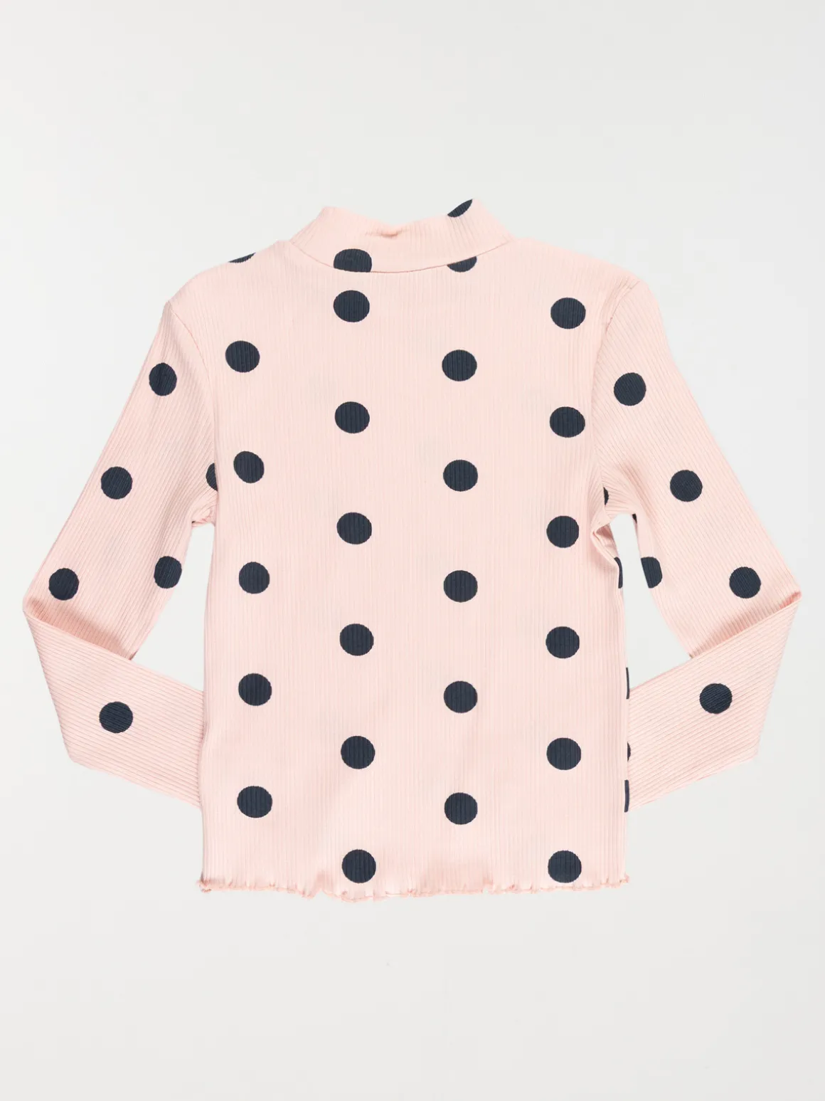T-shirt col montant pois fille (3-12A)