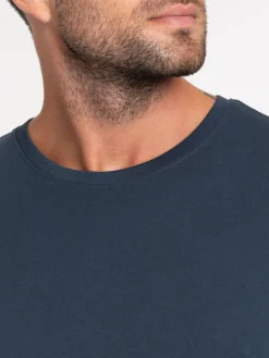 T-shirt col rond bleu nuit homme