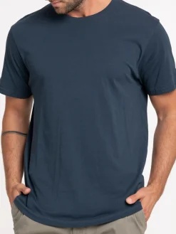 T-shirt col rond bleu nuit homme