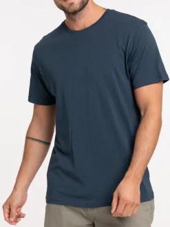T-shirt col rond bleu nuit homme