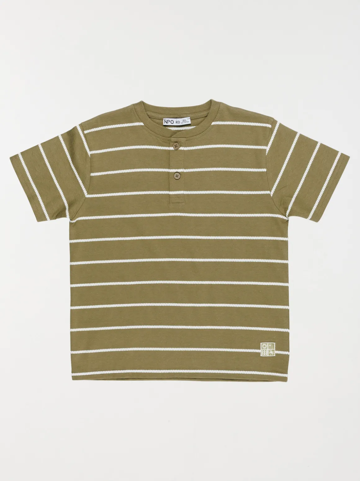 T-shirt col rond boutonné garçon (3-12A)