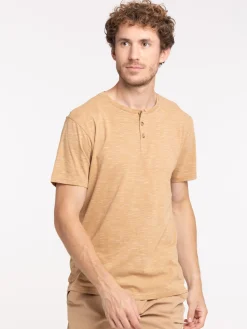 T-shirt col rond boutonné homme