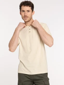 T-shirt col rond boutonné homme