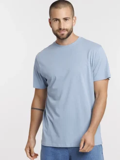 T-shirt col rond denim stone homme