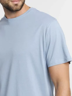 T-shirt col rond denim stone homme