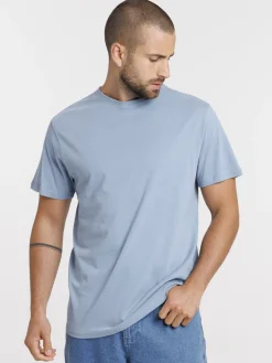 T-shirt col rond denim stone homme