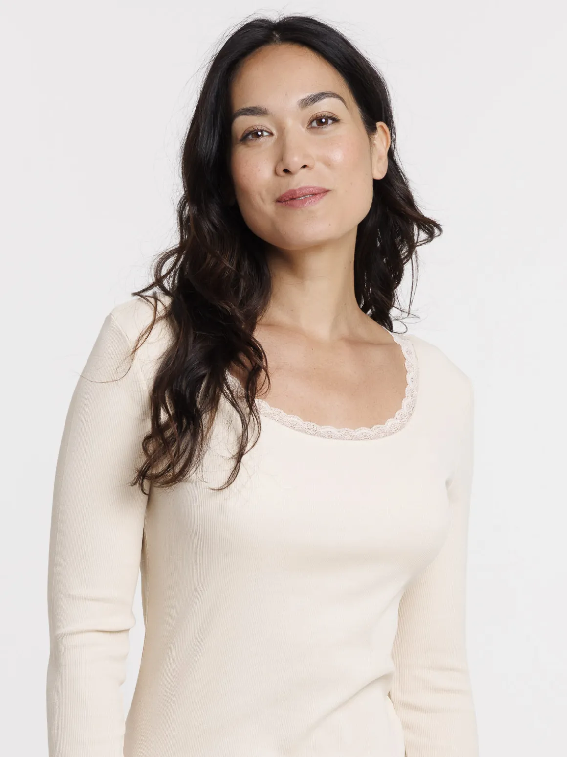 T-shirt col rond dentelle femme