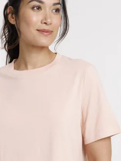 T-shirt col rond oversized rose femme
