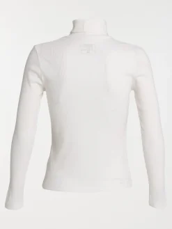 T-shirt col roulé écru femme