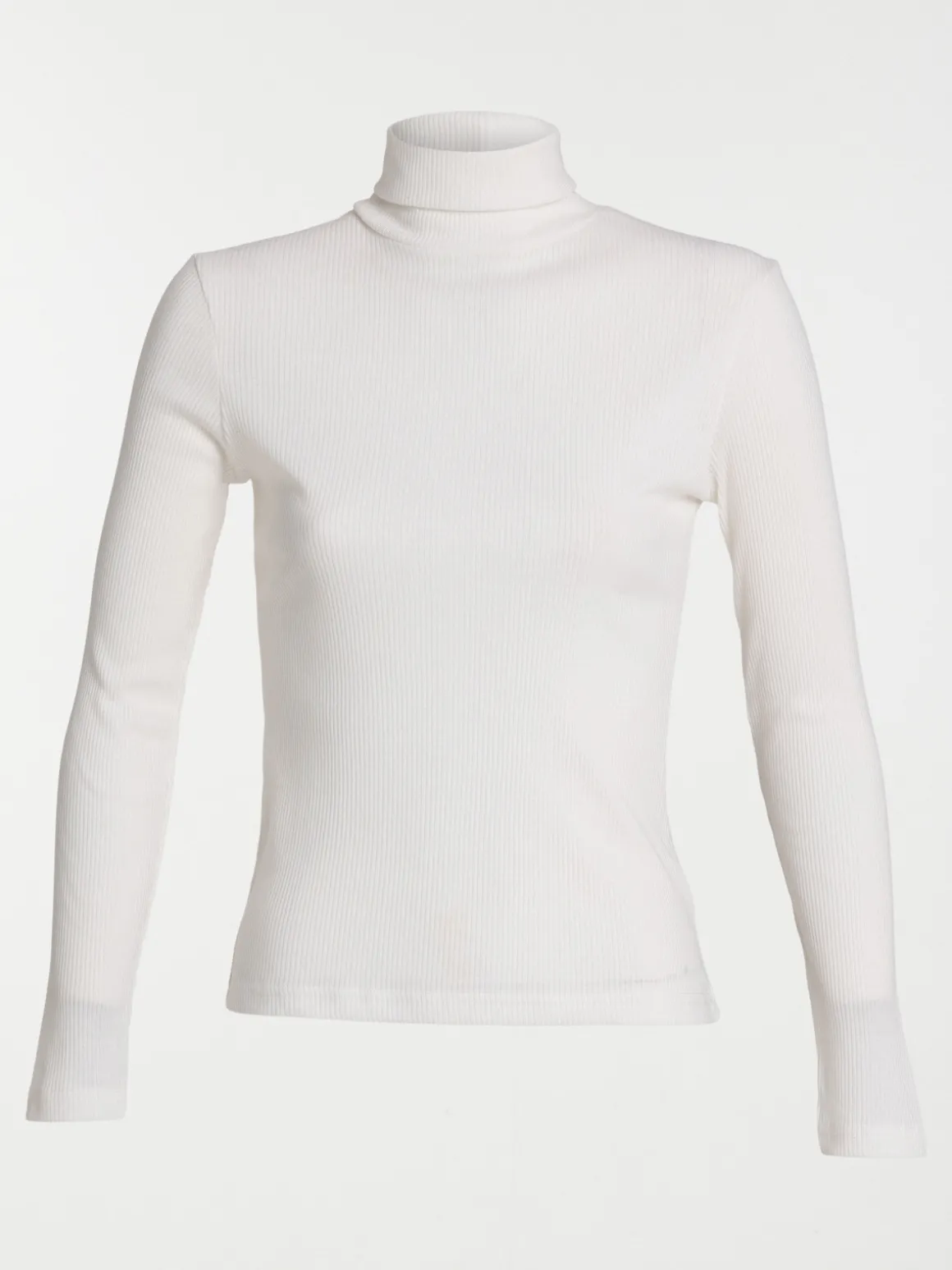 T-shirt col roulé écru femme